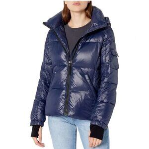 New S13 Kylie Gloss Duck Down Puffer Navy Jacket Coat NWT Size Large